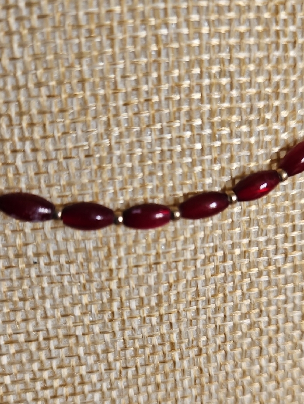 Liz Claiborne Gold-Tone Necklace with Burgundy Marquise Beads - Picture 10 of 10